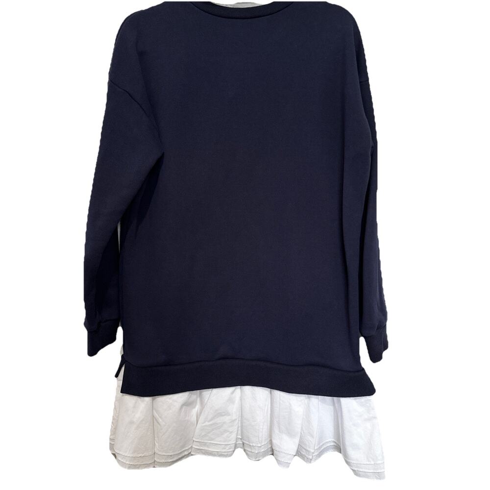 English Factory Anthropologie Womens Small Collared Shift Mini Dress Navy White - Picture 8 of 8